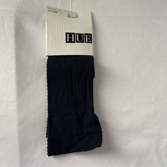 Hue Women's Chevron Quilted Knee High Socks Blue One Size - Picture 1 of 4